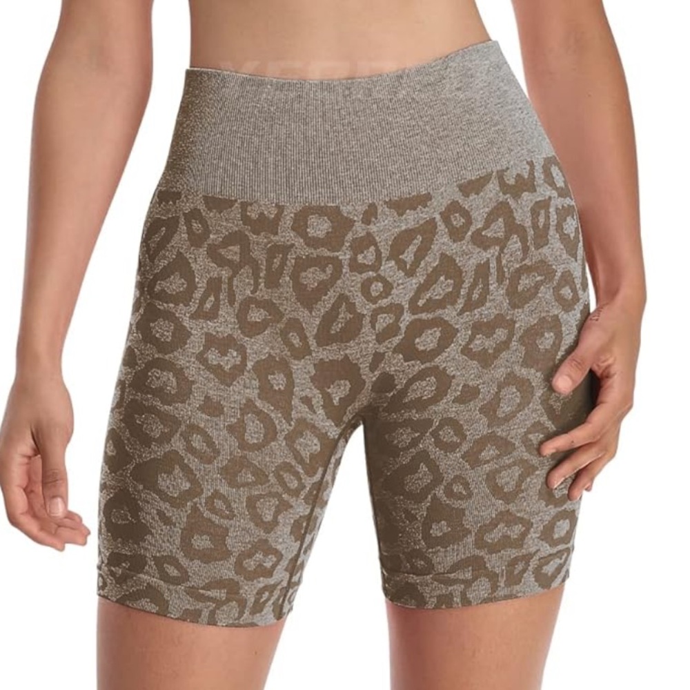 Leopard Print Women's Shorts - Brown